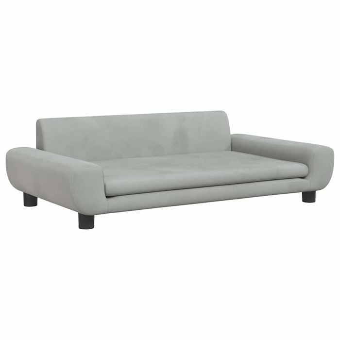 Lit pour chien - VIDAXL - 100x54x33 cm - Velours - Gris clair - Rectangulaire