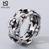 11MM 316L Stainless Steel Finger Rings for Men Punk Personalized Male Charms Cuban Chain Ring Cocktail Party Jewelry Gift