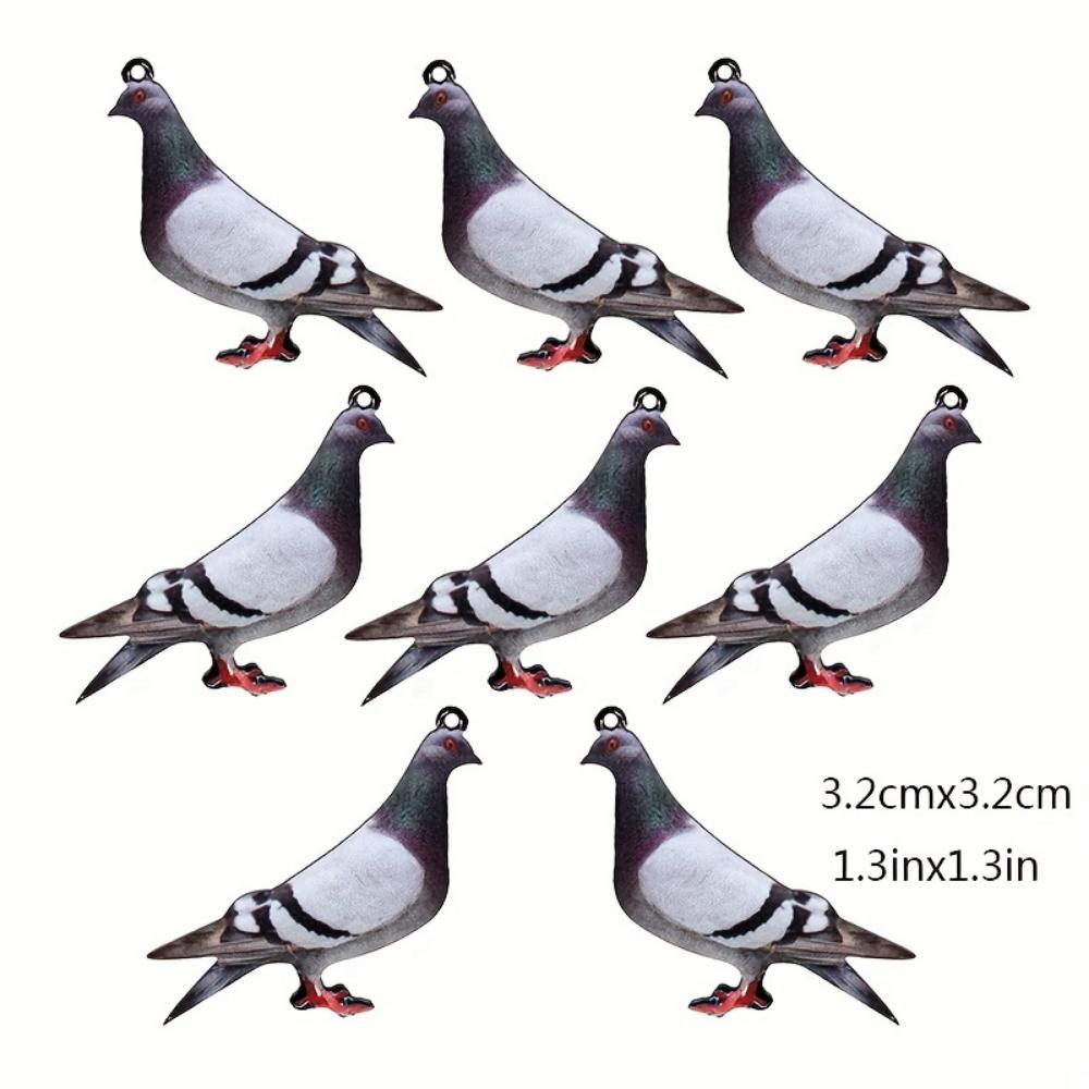 8 Pieces Animal Theme Acrylic Pendant Cute Pigeon Owl Parrot Eagle Hummingbird etc Shape Charm Beads DIY Jewelry Bracelet Necklace Making Kit