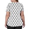 Damenmode V-Ausschnitt Kurzarm Overalls mit Taschen Print Tops Kleidung