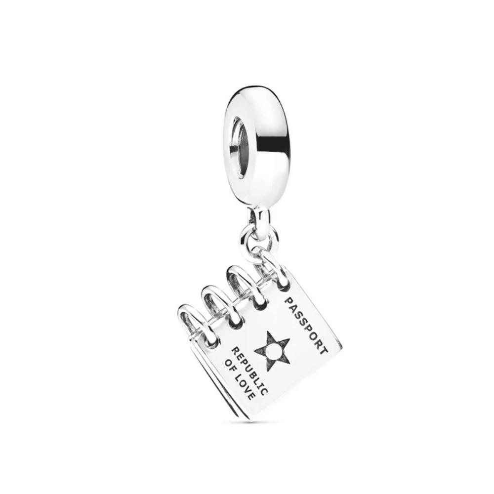 New 925 Silver Motorcycle Audio Tape Charm Beaded Chain Bracelet DIY Jewelry Trinket Pendant Gift
