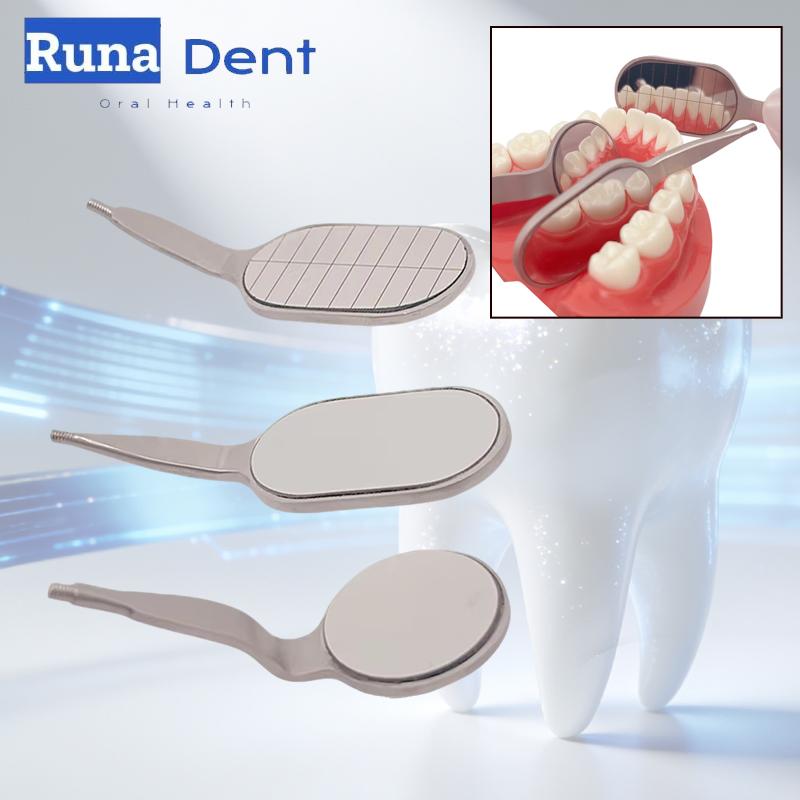 3pcs Professional Anti-Fog Dental Mirrors Rhodium Coated Long Handle Design Durable Oral Tools for Dentists & Hygienists