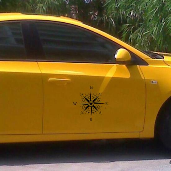 Fashion Compass Reflective PET Removable Sticker Decal Car Decoration