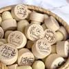 Custom 5Pcs Wooden Wine Corks Cheers Wine Party Favors Engraved Wood Stoppers Wedding Bachelorette Decor Corks for Birthday Gift