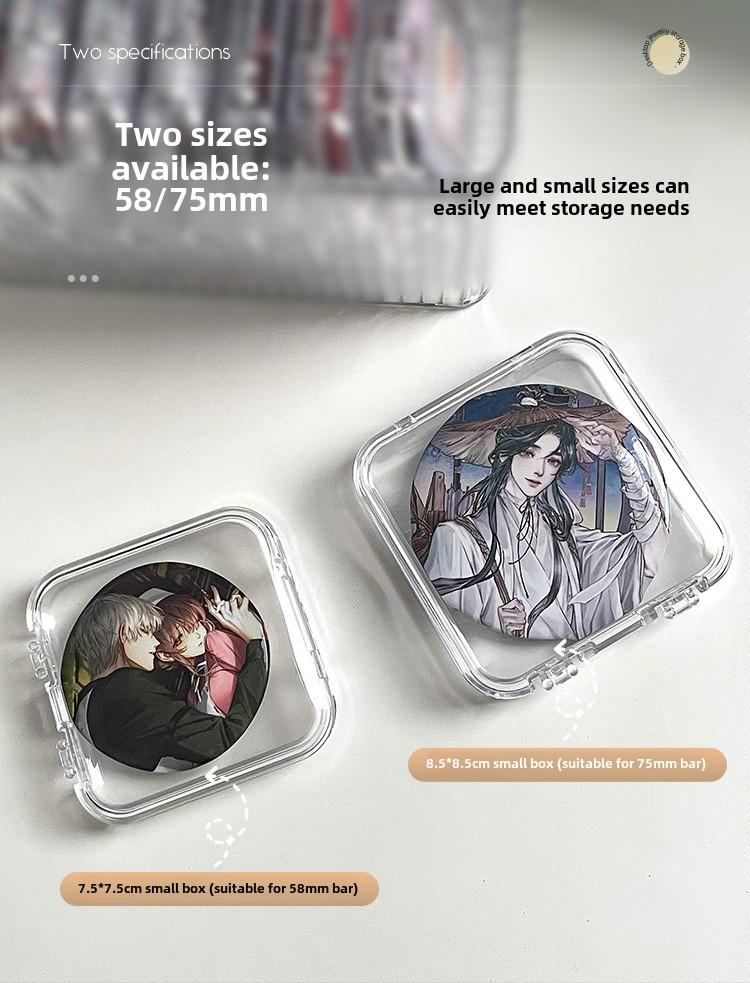 

Storage box Transparent acrylic badge Millet display rack Single box Dust-proof small card finishing rack