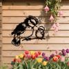 Metal Wall Art Mother Bird with Chicks Black Iron Silhouette Kids Room Garden Decor Mothers Day Gift