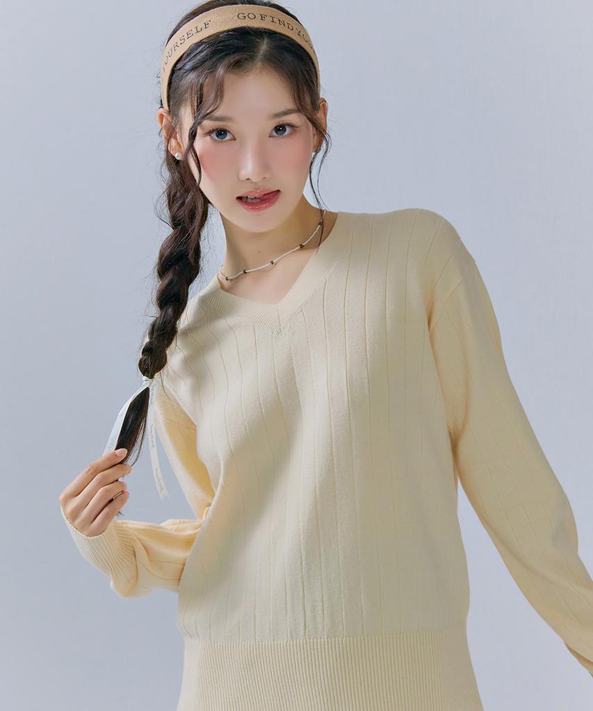 CHASECULT Women'S V-Neck Crop Sweater-Cfrg5262C05