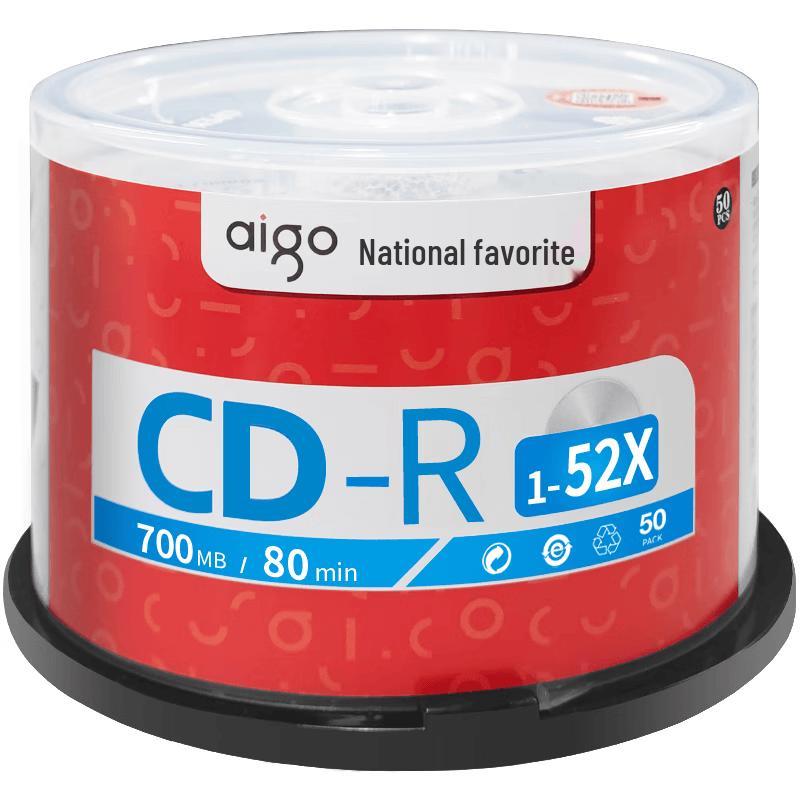 Записываемые CD-диски Aigo 700 МБ, упаковка 50 шт.