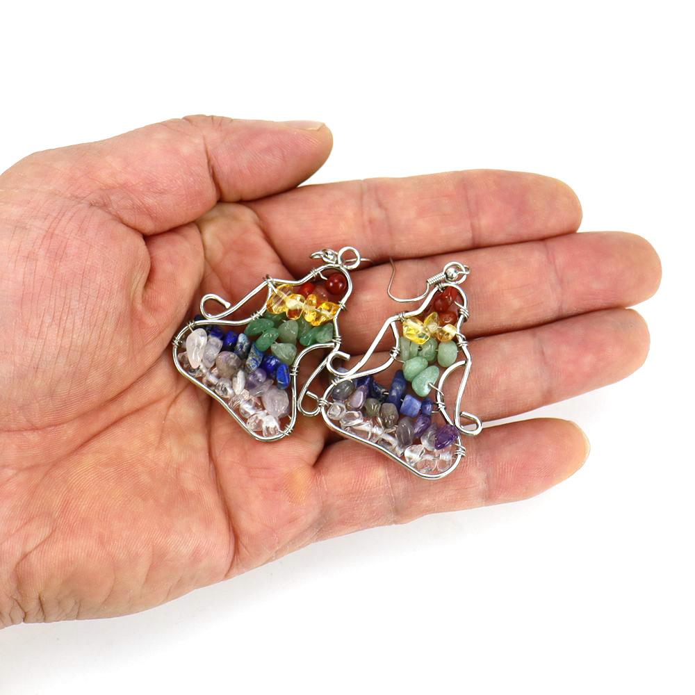 Hand Wound Natural Gravel Crystal Agate Amethyst Yoga Earrings Earrings E14 Fresh And Sweet