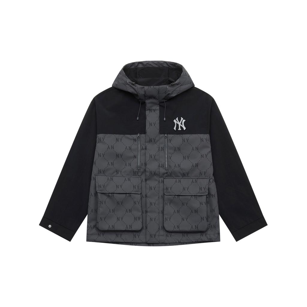 New MLB MONOGRAM Collection New York Yankees 25FW Jacket Unisex Standard Charcoal Gray 3AWJM0154-50CGS