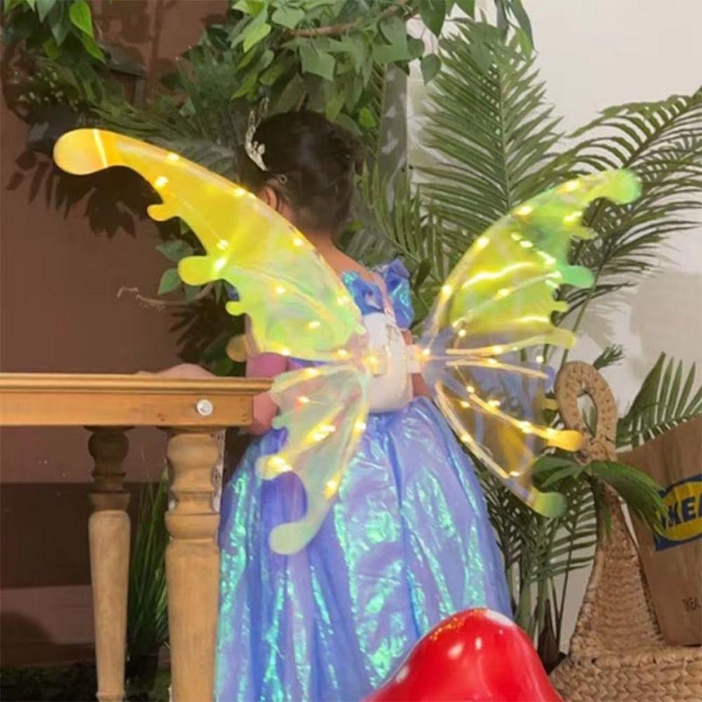 with Music Lights Moving Elf Wing Glowing Shiny Lights Fairy Wings  Halloween