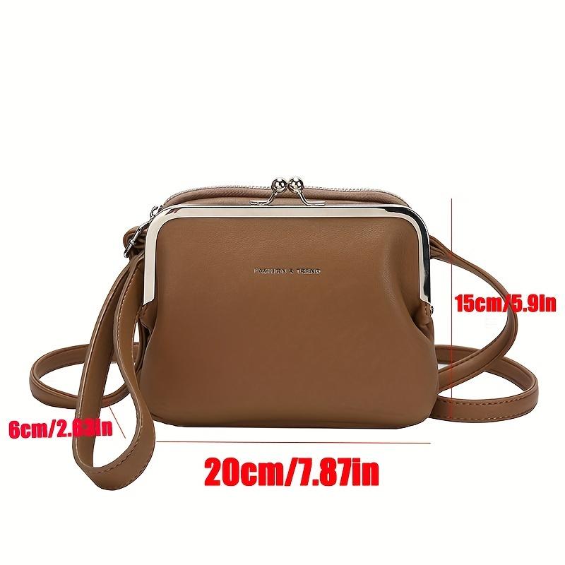 Women's Fashion PU Leather Crossbody Bag, Multi-Layer Shoulder Purse With Adjustable Strap