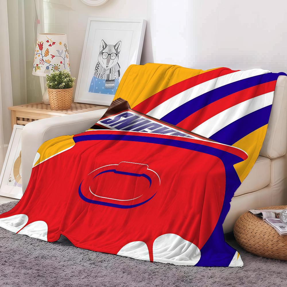 Fashion print S-SnickerS Blanket For Sofa Office Bed Plane Travel Sleep Read Relax Camping Soft And Warm