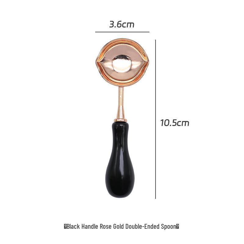 Double-Headed Wax Seal Spoon with Gold & Rose Gold Handles – Wax Melting Accessory for Sealing Stamp.