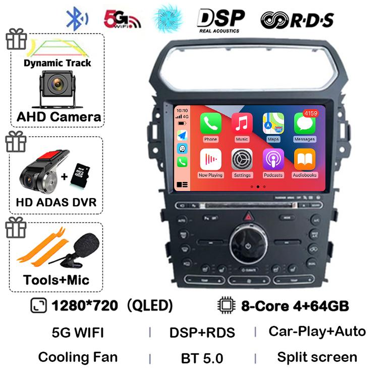 Android 14 Carplay Car Radio For Ford Explorer Smart 2011 2012 2013 2014 2015 2016 2017 2018 2019 Multimedia Player GPS Stereo