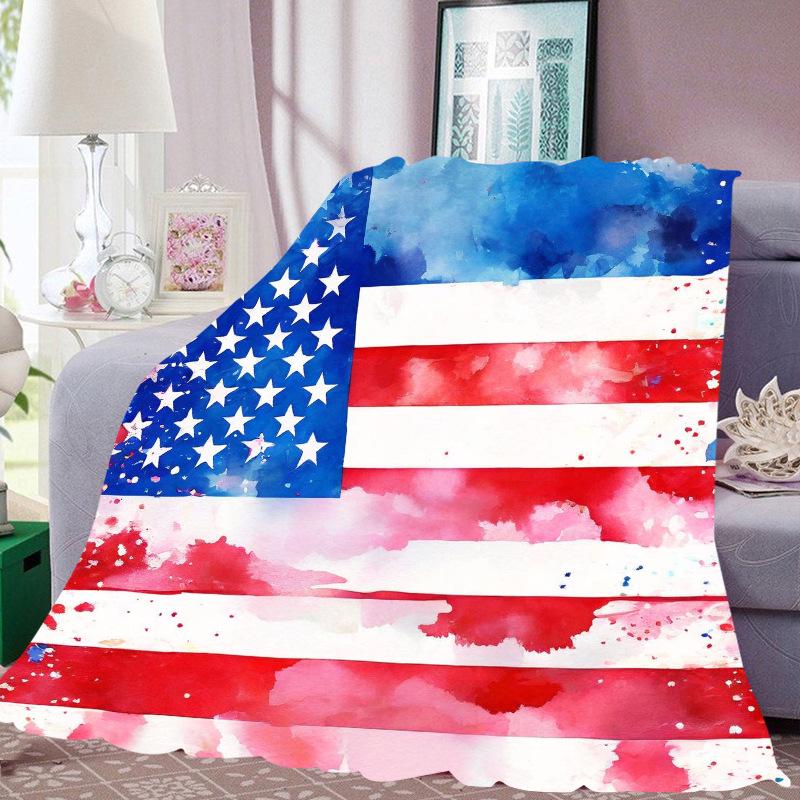 Independence Day Digital Print Flannel Blanket - Home, Air Conditioning, Nap & Gift Blanket