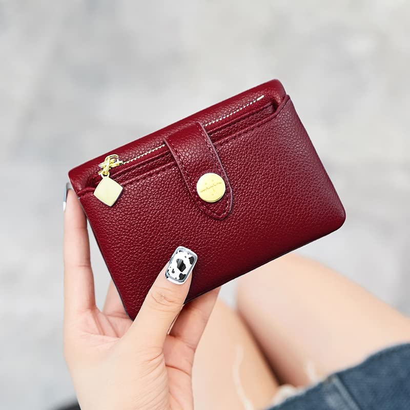 Fashionable PU Leather Women's Wallet Portable Double Fold Short Women's Money Bag Multi functional Small Coin CardHolder Wallet