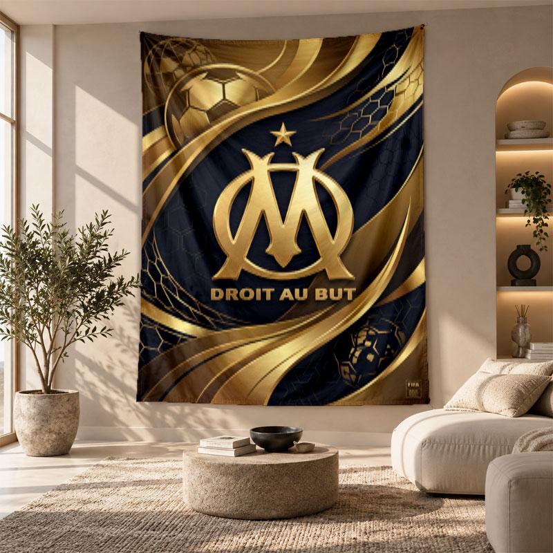 Decorative Tapestry,Olympique Lyonnais FC Printed Wall Art, Lightweight Wall Hanging For Bedroom Background