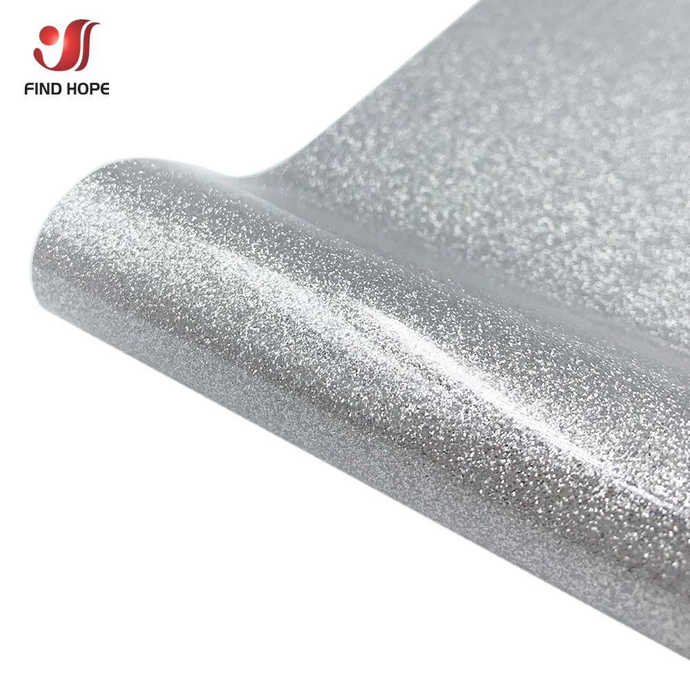 Glitter Heat Transfer Vinyl Film 19" x 39" Shiny PU HTV Heat Press Vinyl Sheet/Roll Iron-on Tshirt Fabrics for cut Silhouette