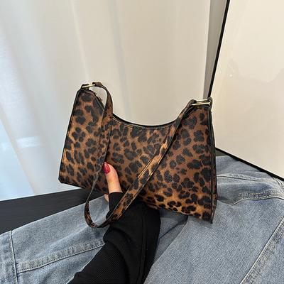 Fashion Zebra Leopard Print Women Handbag PU Leather Underarm Shoulder Bags