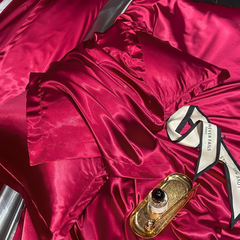 

Шелковая наволочка Charm Momme против морщин для защиты волос и кожи 1PC(48*74cm) вино красного