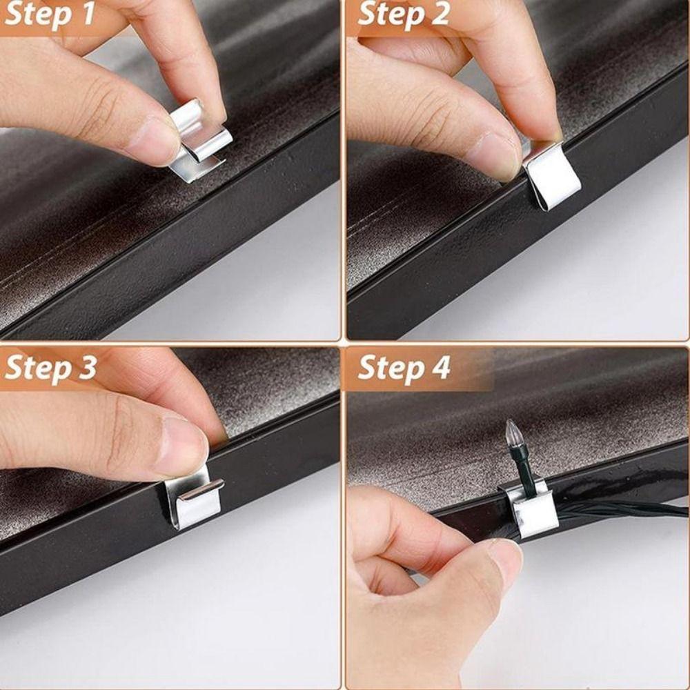 50Pcs Stable Holiday Lights Roof Hooks Metal Gutter Hangers Christmas Light Clips LED String Lights