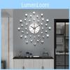 Modern Metal Jeweled Wall Clock With Quartz Movement For Living Room And Bedroom Decor