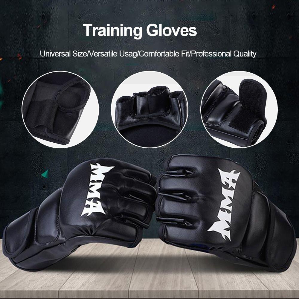 1Pair Professional Boxing Gloves Half Finger Kickboxing Gloves  for Adult Sanda Boxing UFC Training