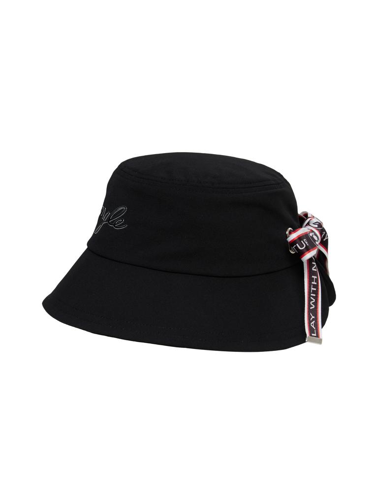 WIDEANGLE To Trim Point Ribbon Hat_Black