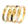18K Gold-Plated Stainless Steel Pig Nose Bracelet with Zirconium Detailing