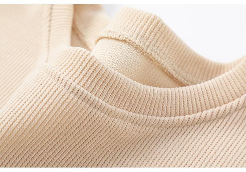 Women's Autumn/Winter Corduroy Round Neck Sweatshirt - Casual Long Sleeve Fashion Pullover