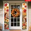 Fall Thanksgiving Porch Sign Cartoon Squirrel Nut 1 Pair Polyester Indoor Outdoor Decor