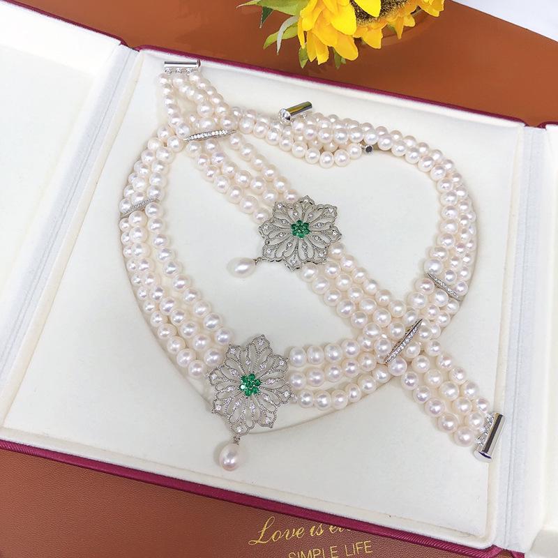 Fashionable Multi-layer Freshwater Pearl Necklace for Women - Exquisite, Versatile Sweater Chain 7-8mm
