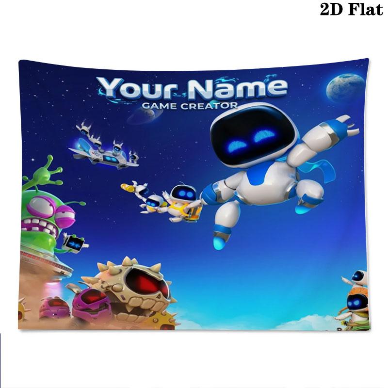 ASTRO BOT Custom Name Wall Tapestry Aesthetic Wall Hanging Printed Fabric Blanket Decorative Tapestries for Bedroom Living Room Home Decor