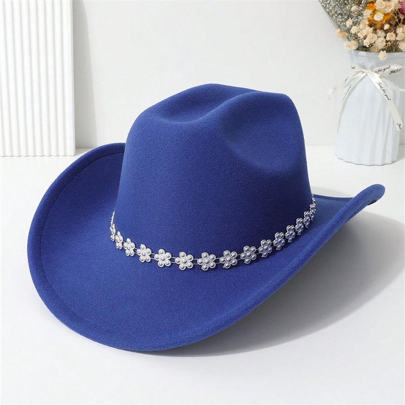 Western cowboy hat, high-quality woolen fabric, suitable for European and American festivals, parties, and stage performances, unisex, simple and