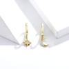 Star and Moon Gold Plated Silver Hoop Earrings 925 Silver