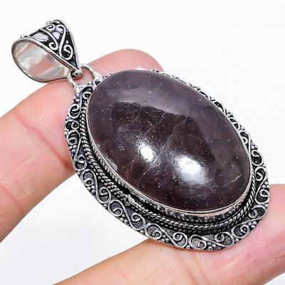 Natural Sunstone In Lolite Gemstone 925 Sterling Silver Pendant 2.40" g1B52