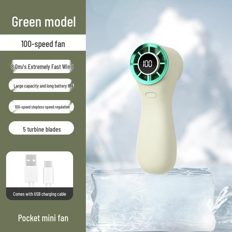 

USB Rechargeable Handheld Fan with 100 Speeds, Digital Display, Silent Operation, Portable, Long Battery Life. 4.3x4.1x12.4