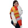 Adult Women Warm Scarf Thicken Rainbow Long Scarf Soft CashmereFeel Shawl Scarf