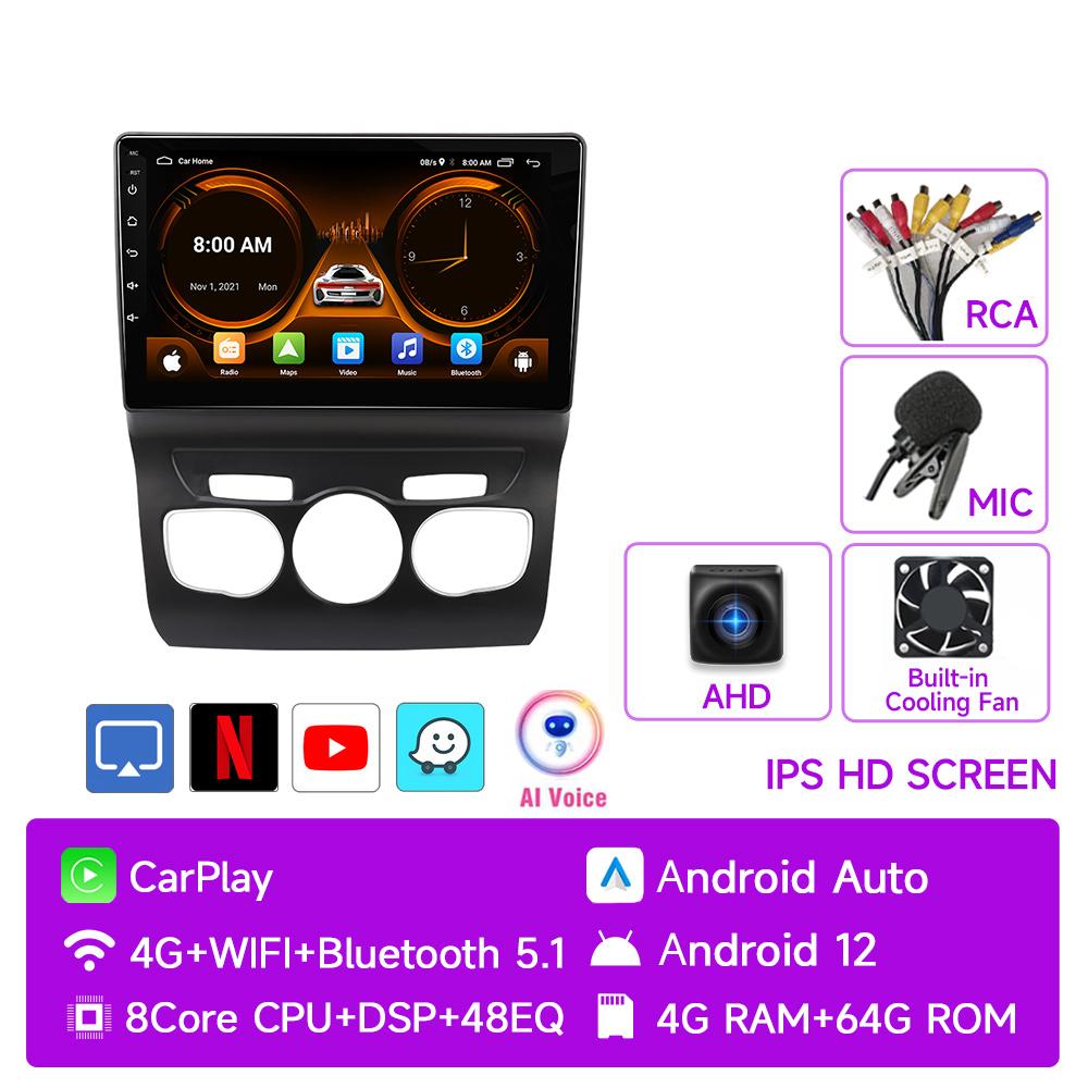 JIUYIN Android 12 Car Radio 2 Din For Citroen C4 2 B7 2013 2014 2015 2016 Multimedia Video Player GPS Navigation 4G Carplay Auto