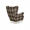 Fotel uszak Winston skandynawski Family Meble krata brązowa