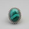 Natürlicher Malachitring, Handgefertigter Silberring, 925 Sterlingsilberring, Ovaler Malachit Designerring