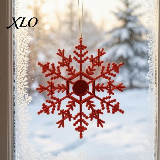 Decorative Ornaments for Christmas Season 3Pcs Tree Snowflakes Ornaments, 10cm Glitter Hanging Plastic Snowflake Reusable Holiday Party Window Display