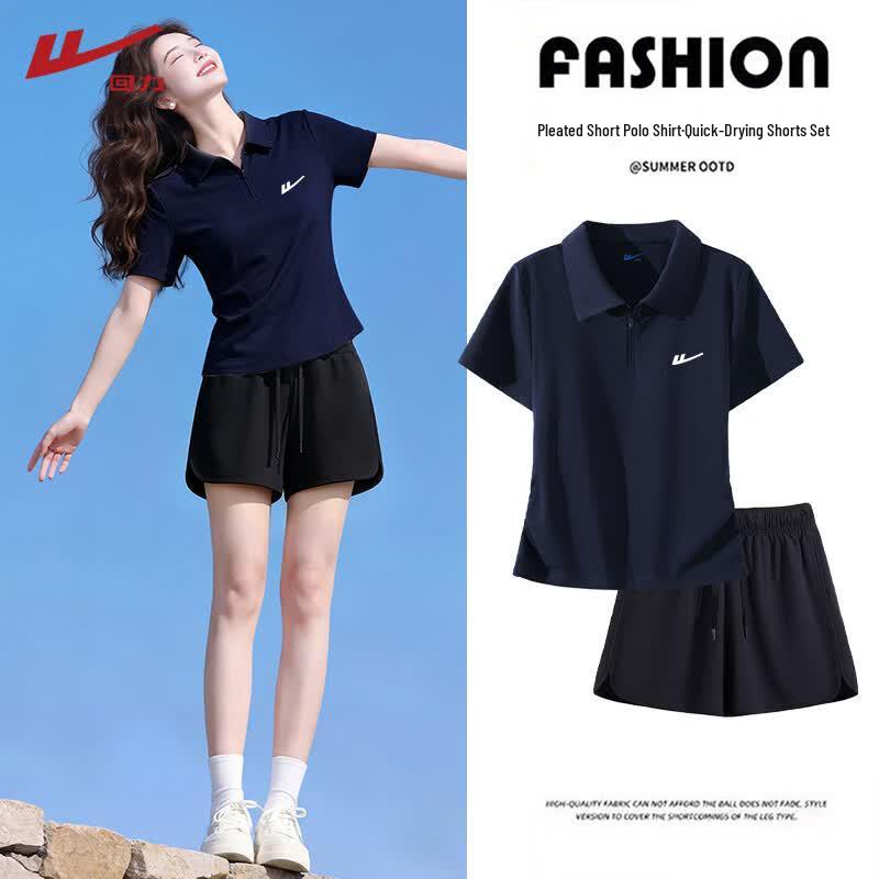 Warrior Women s Pleated Polo  Quick-Dry Shorts Set M