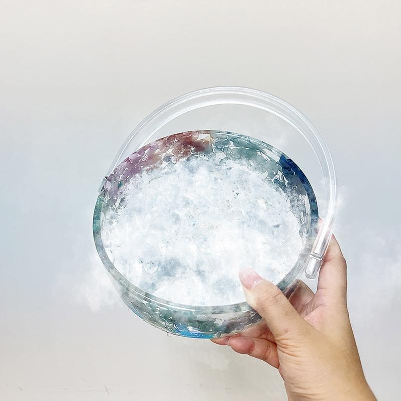 Große Runde Box Behälter Silikonform Mit Handheld Set Aufbewahrung Geschenk Schmuckstück Make-up Halter Harzform Schmuck Süßigkeiten