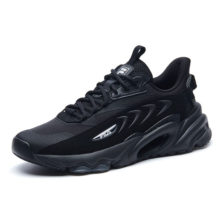 Fila Heritage-FHT Soft Comfortable Fabric Synthetic Leather TPU Low-Top Casual Running Shoes Men Sneaker Black F12M131103FBK