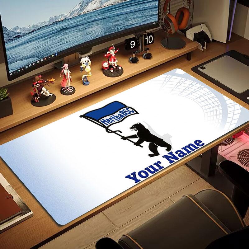 Hertha BSC Custom Name Large Size Mouse Pad Large Gaming Table Cushion Non-slip Laptop Tablet Big Mousepad XXL Mat Mini PC Playmat With Lock edge