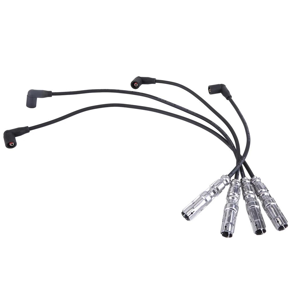4-teiliges Zündkabelset 06A905409M 06A905409P Kompatibel für 3 A4 Seat ALTEO EXEO SKODA OCTAVIA VW GOLF 4 5 6 1.6 2.0