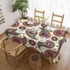 White Paisley By Koramo Custom Rectangular Tablecloth Waterproof Table Cover for Dining Events Table Cloth