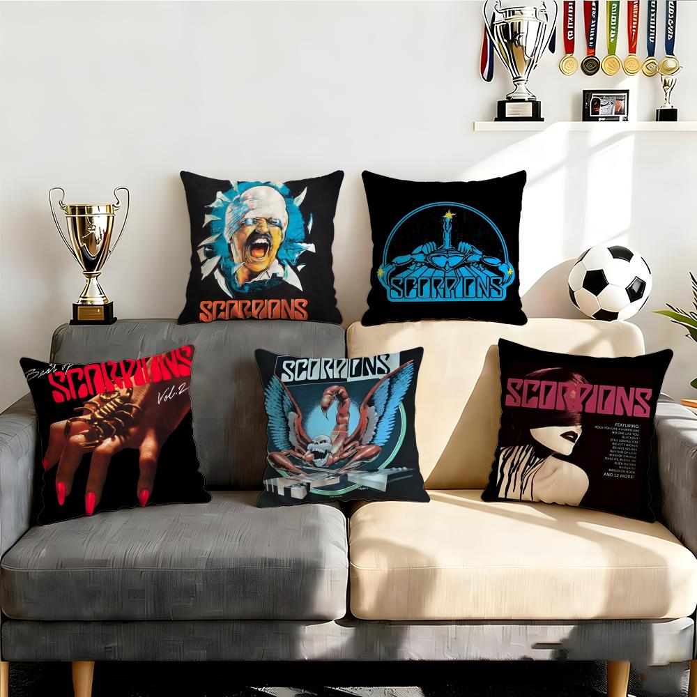 Music Scorpions Cushion Cover Cushion Cover Set 4Pcs 50x50 45x45 40x40 Pillowcase Decorative Sofa Home Decor